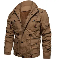 Для мужчин Зимние флисовые куртки теплое пальто с капюшоном Термальность плотная верхняя одежда мужской военной куртки Для мужчин ВВС