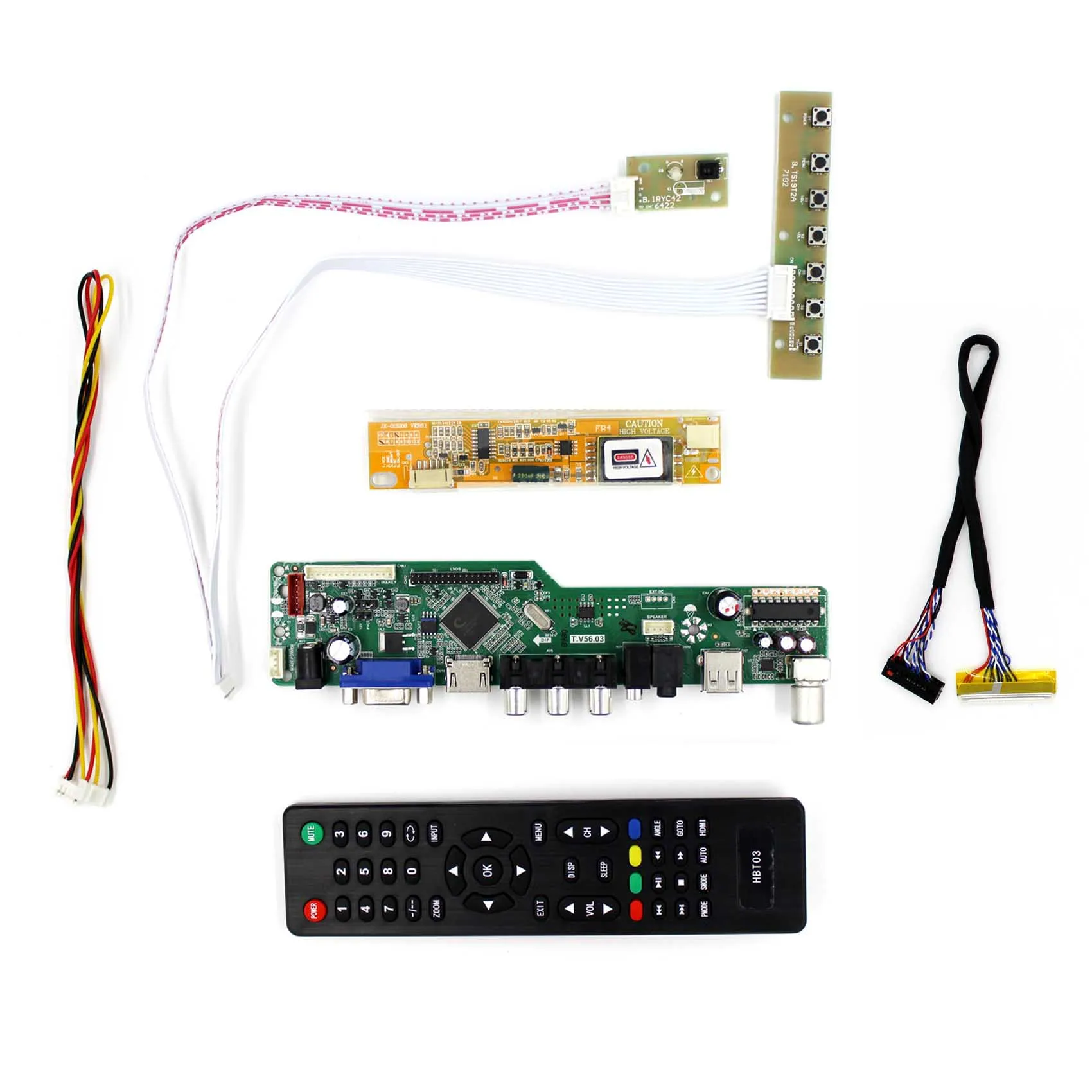  TV HDMI VGA AV USB AUDIO LCD Control Board For 1280x800 LP141WX3 B154EW02 LCD Panel