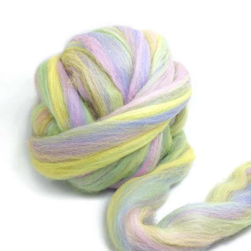 

Free shipping Extra Fine colour mixture Merino Wool Blended wool roving fiber 50G Perfect in Wet and needle Felting Y04