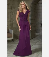 Vintage V-ausschnitt 2016 Mutter der Braut Kleider Für Hochzeit Abendgesellschaft Kleider Frauen Formales Kleid Chiffon Plus Größe