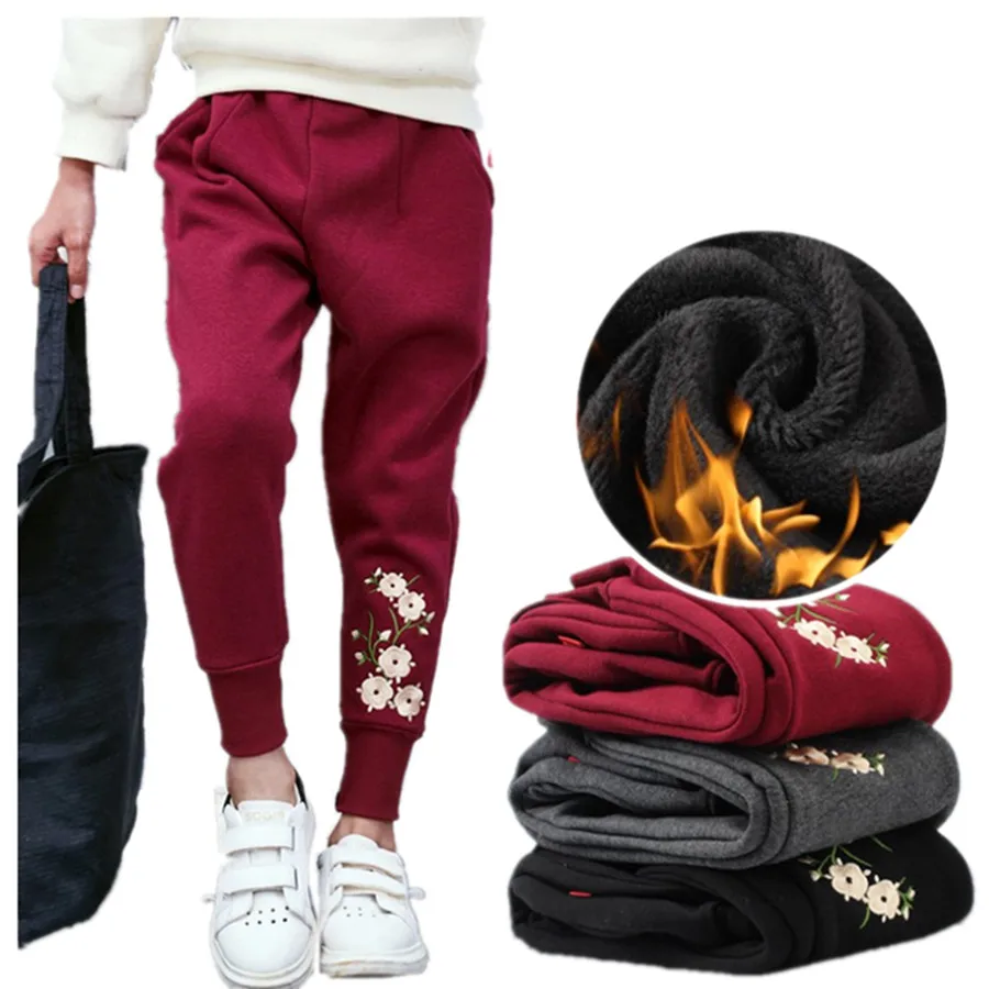 

Girls Pants Autumn Winter 2018 Add Wool Children Sports Pants Toddler Kids Casual Trousers Teenage Girls Clothes Age 10 12 Year