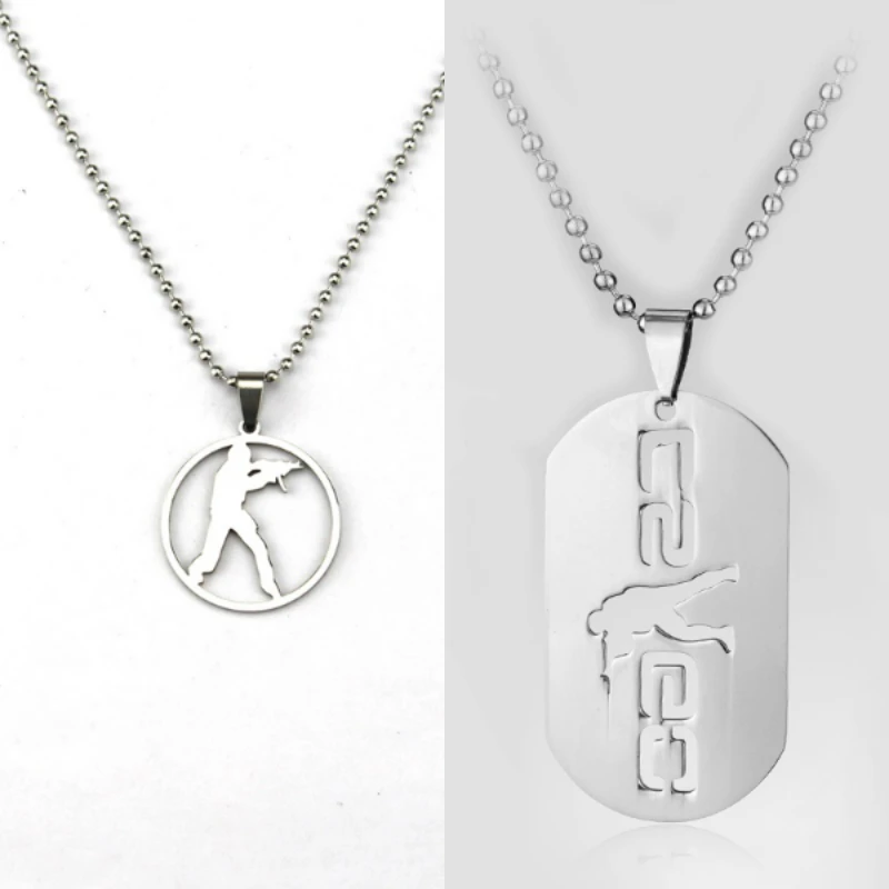 

Games CS GO Stainless Steel Link Necklace For Men CSGO Anime Neckless Male Collier Homme Best Friends Statement Bijoux Jewelry