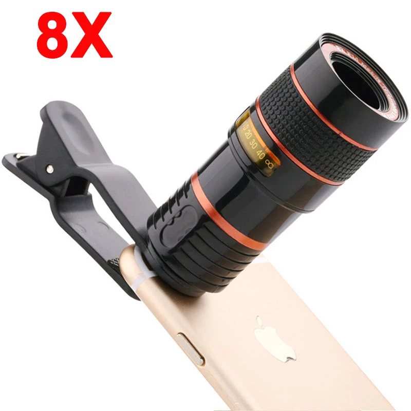HD Универсальный зажим 8X до 22X зум сотовый телефон телескоп объектив телефото внешний смартфон объектив камеры для iPhone samsung huawei - Цвет: 8X