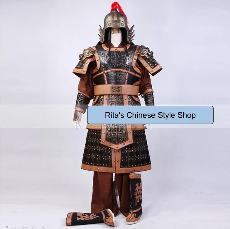 

High Quality Genuine Leather The General Armour Stage Show Performance TV Play Use Costume Hanfu Men's Costume