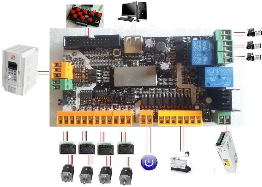 USB CNC Комплект с 4 осями TB6600 5A, с usbcnc лицензией завода