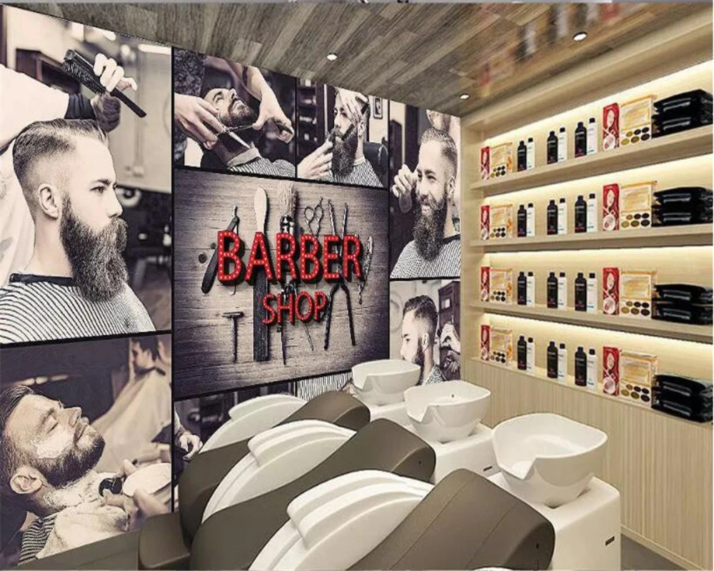 Большие пользовательские обои 3D стереоскопические современные парикмахерские модные парикмахерские фон настенная живопись 3d обои beibehang