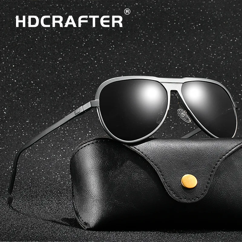 

HDCRAFTER Brand Men Aluminum Magnesium Sunglasses HD Polarized UV400 Mirror Male Driving Sun Glasses For Men Oculos de sol G9828