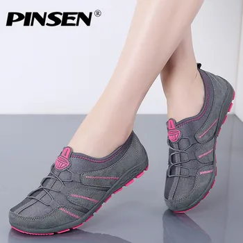 

PINSEN 2020 Spring Women Flats Shoes Breathable Fashion Casuas Shoes Woman Slip-on Trainers Women Zapatillas Mujer Deportivas