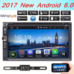 Новинка 2017 года HD7 "Сенсорный экран Android 6,0 автомобилей Радио Стерео dvd-плеер gps avi + Камера