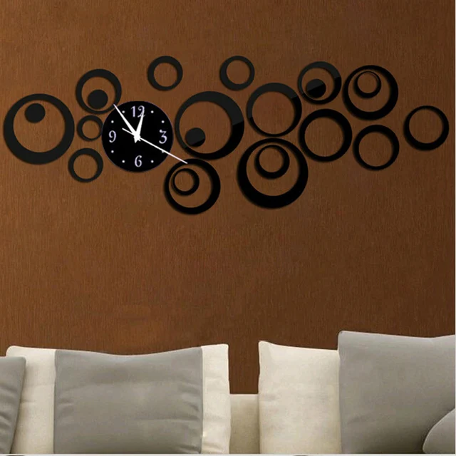 Wall Clock 3D Quartz Acrylic Mirror Modern Watch Horloge Reloj De Pared Duvar Saati Living Room Decoration 3