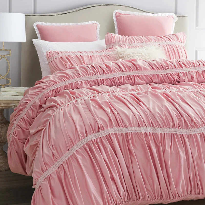 European Style Luxury Silk Bedding set Romantic Princess hand made