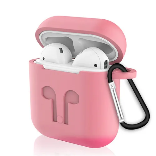 Мягкий силиконовый чехол для Airpods для Air Pods ударопрочный наушник защитный чехол водонепроницаемый для iphone x 7 8 гарнитура аксессуары - Цвет: pink