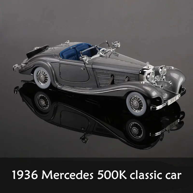 Maisto 1:18 1936 Mercedes 500K TYP сплав Ретро модель автомобиля классическая модель автомобиля украшение автомобиля коллекция подарок - Цвет: 1936Mercedes500K