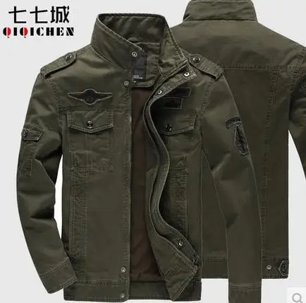2017 New Arrival Regular plus size plus size casual Men Jacket Stand Collar cotton army cargo