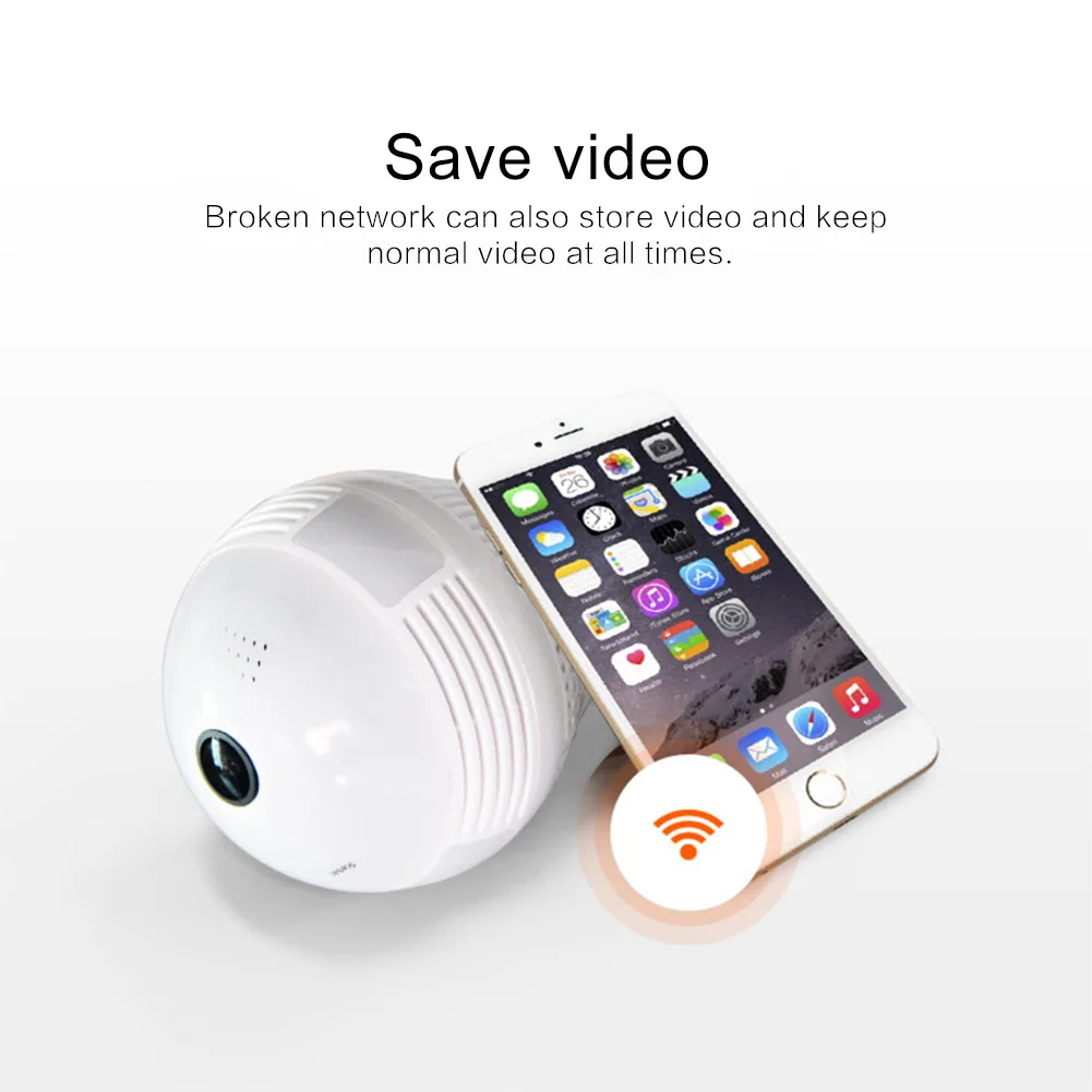 Panoramic LED Light 960P Wireless Panoramic Home Security WiFi Fisheye Bulb Lamp Camera 360 Degree remote Home Security Burglar