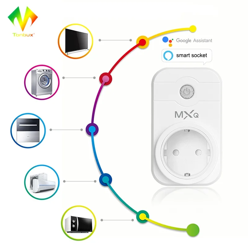 

[Original]Tonbux UK/US/EU Smart Plug,WIFI Wireless Switch Controls for IOS Android,Google Home LED Light 1USB Smart Power Socket