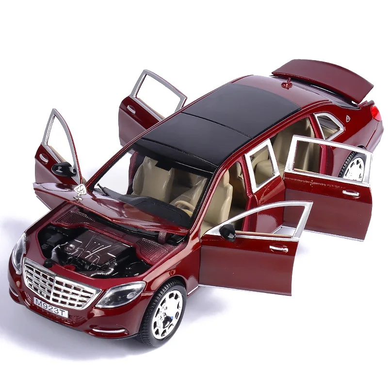 Goedkoop 124 Legering Model Auto 6 Deuren Open 21Cm Diecasts Voertuigen Luxe Vooruitzichten Uitstekende Kwaliteit Rode En Zwarte Kleur Safty verpakking