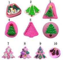 Силиконовая форма для рождественской елки, украшение торта, помадка, инструменты для приготовления печенья, 3D силиконовая форма, Gumpaste Candy