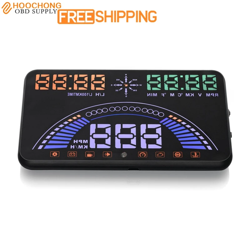 

Newest S7 Auto Car OBD2 GPS HUD Head Up Display 5.8 Inch Screen OBD II Windshield Projector Engine Fault Alarm Dynamic Speed