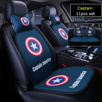 

11pcs/set cartoon marvel car seat cover batman captain american auto-covers 5 seats cushion set universal for all cars styling