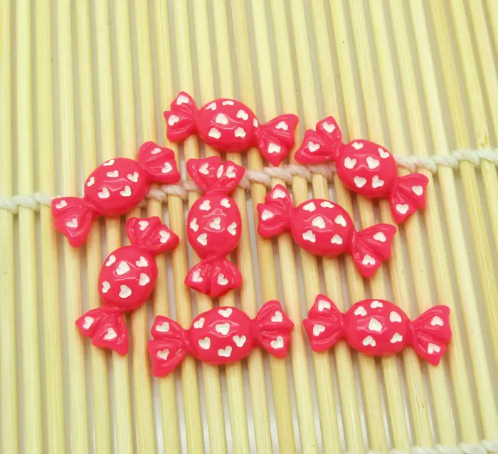 

20Pcs Fuchsia Candy Resin Decoration Crafts Kawaii Bead Flatback Cabochon Fridge Magnet Scrapbook DIY Accessories Buttons