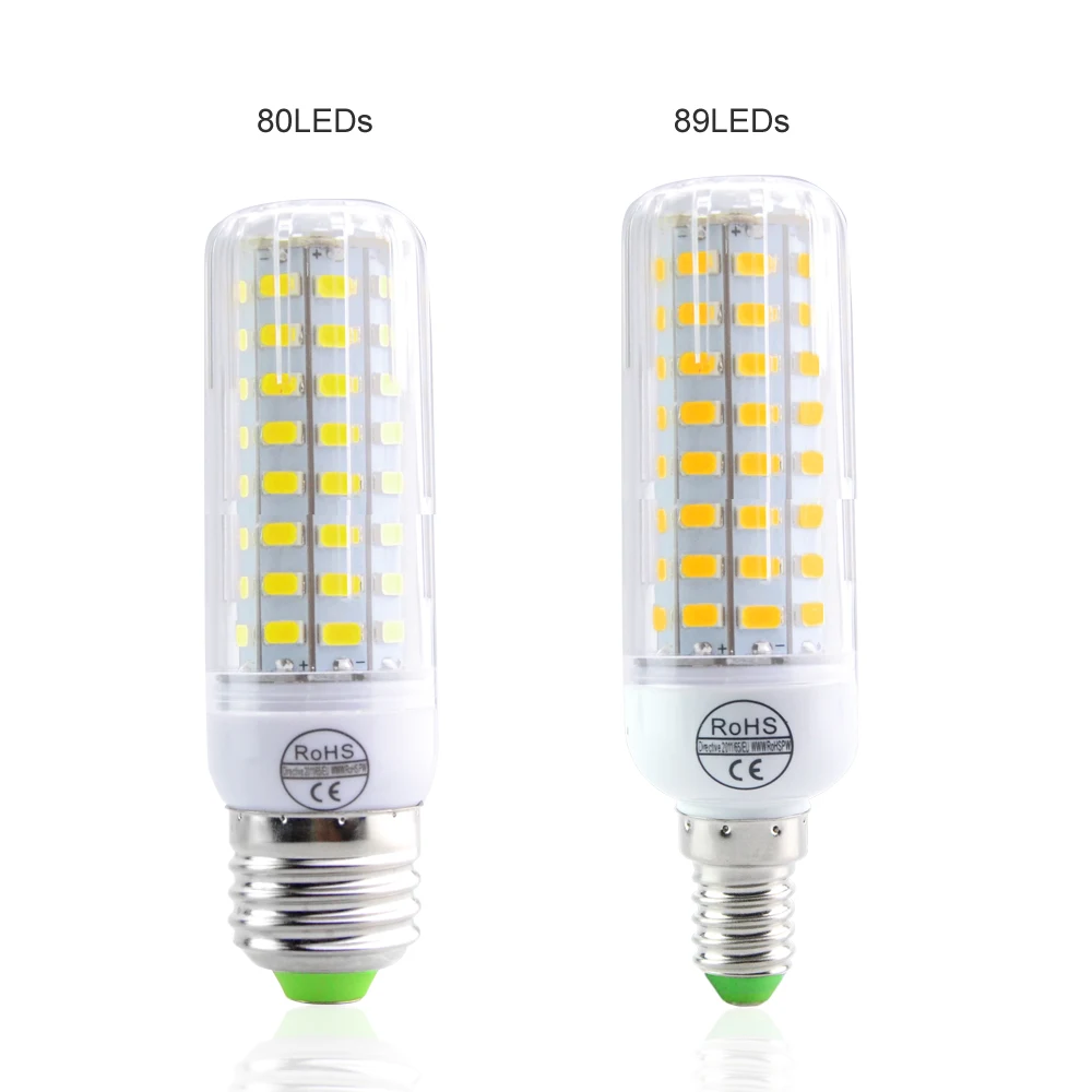 Новая светодиодная лампа Foxanon 5730 SMD 220 В E27 E14 лампочсветильник кукуруза 24 108