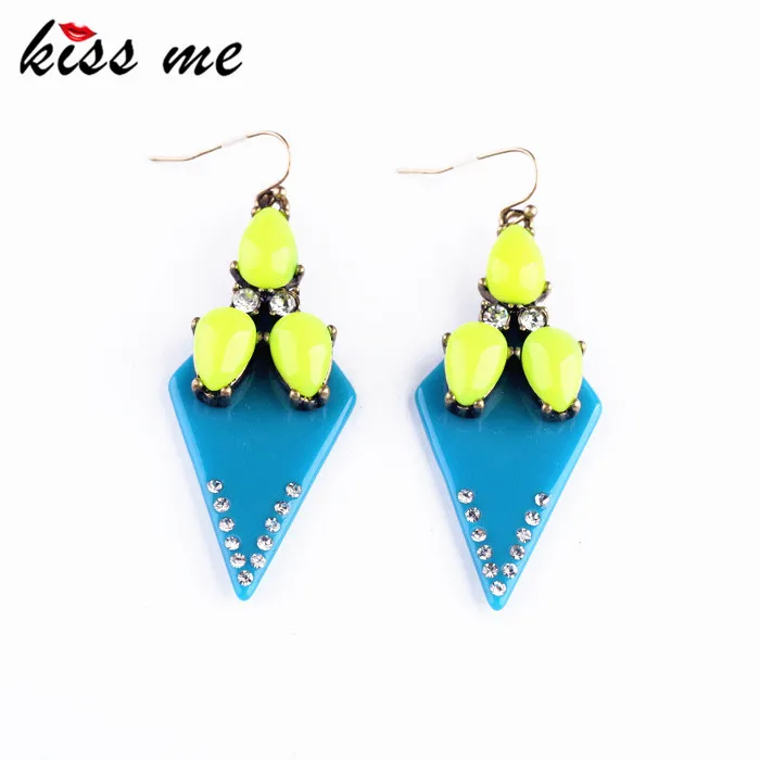 

New Designer 2017 Fashion jewelry Bright Color Resin Triangle Fashion Earrings For Christmas Gifts