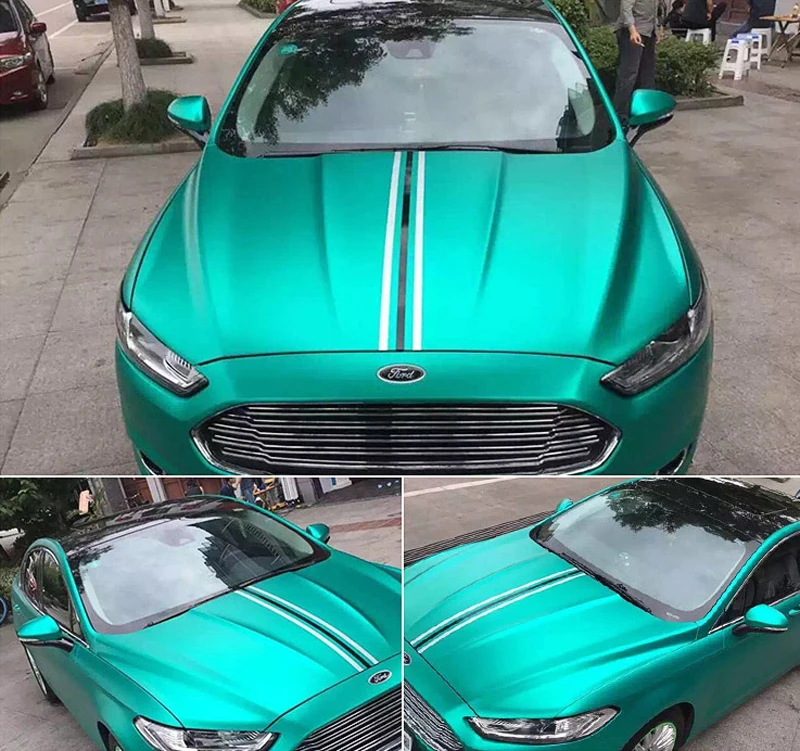 Lake Blue Metallic Chrome Vinyl Film Wrap-6