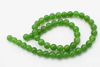 

yellow green jade 8mm round loose beads nature beads for making jewelry necklace 14inch FPPJ wholesale