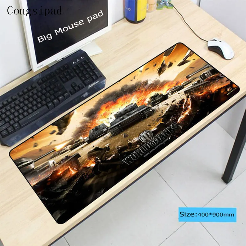 

Congsipad 900*400*2mm World of Tanks Gaming Large Mouse Pad Computer Notebook Rubber Mice Mat Stitched Edge Speed Up Mousepad