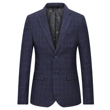Новое поступление, модный мужской блейзер, мужской Корейский приталенный Повседневный пиджак, Мужской Блейзер, клетчатый тонкий мужской пиджак