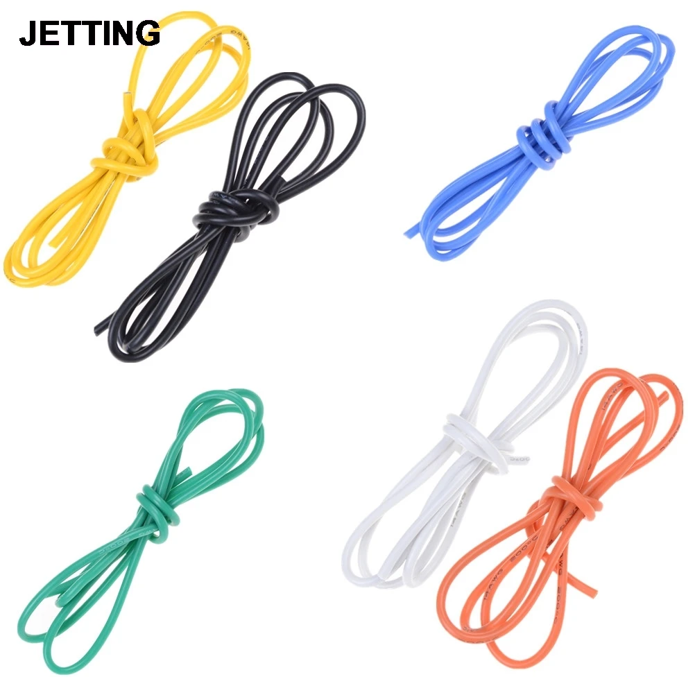 

7 Colors 1Meter Gauge 14 AWG Silicone Rubber Stranded Wire, Electric Cable, Led Electric Wire Cable Red Black High Quality