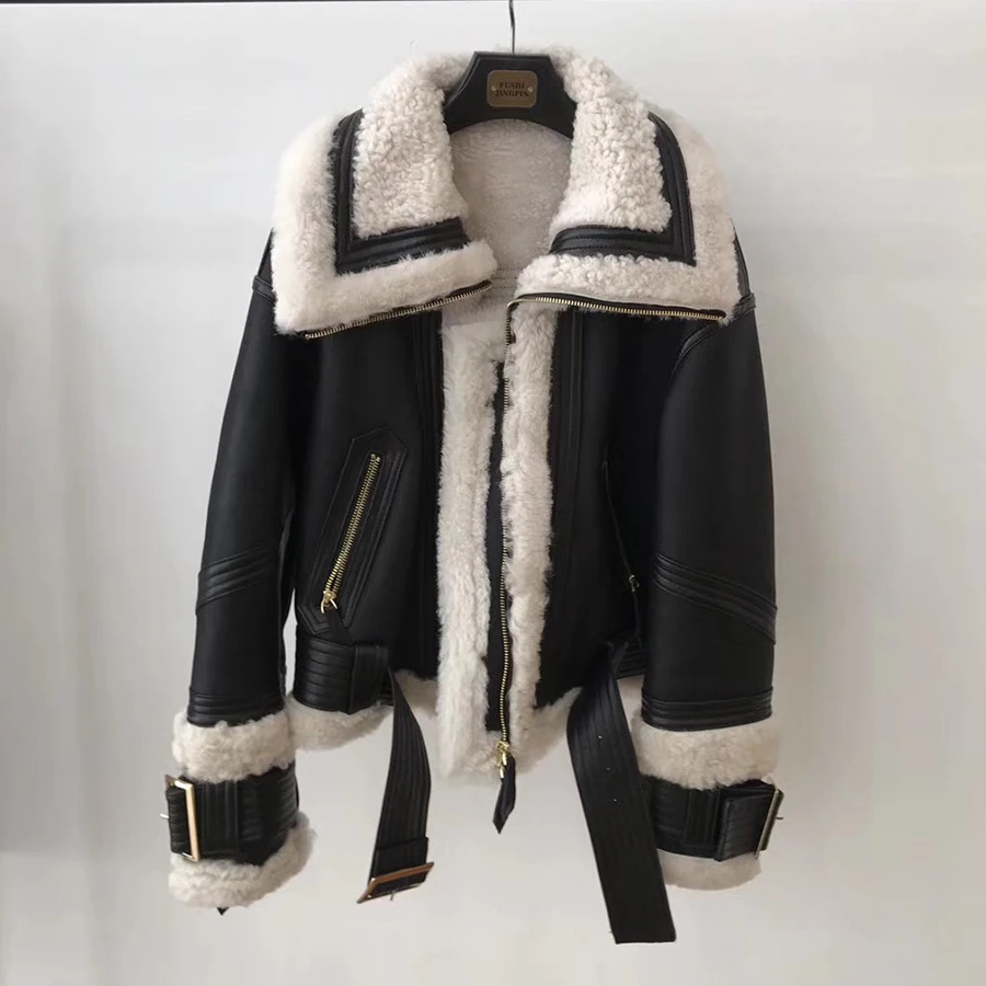natural fur coat Genuine Leather Merino Sheep Fur coats 2017 fashion ...
