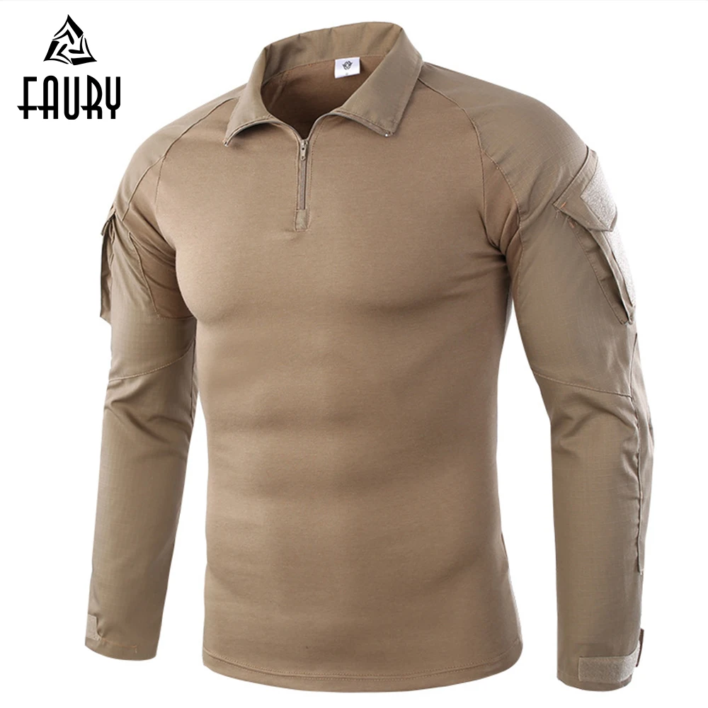 Men's Tactical Gear Army Military Uniform Combat Long Sleeve T-shirt Cargo Multicam Airsoft Paintball Militar Clothing | Тематическая