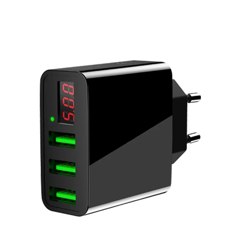 Сетевое зарядное устройство DCAE с 3 USB портами и светодиодным дисплеем 5 В А|us wall