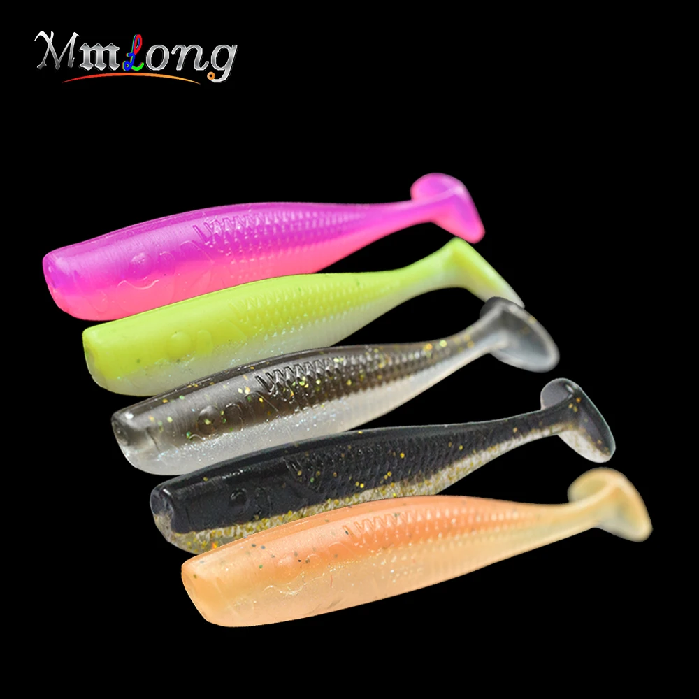 Mmlong 5 قطعة/صندوق 65 مللي متر 70 مللي متر لينة إغراء Wobblers الصيد السحر MS65-70 سيليكون الطعم شاد دودة الكارب الصيد معالجة إيسكا الاصطناعي