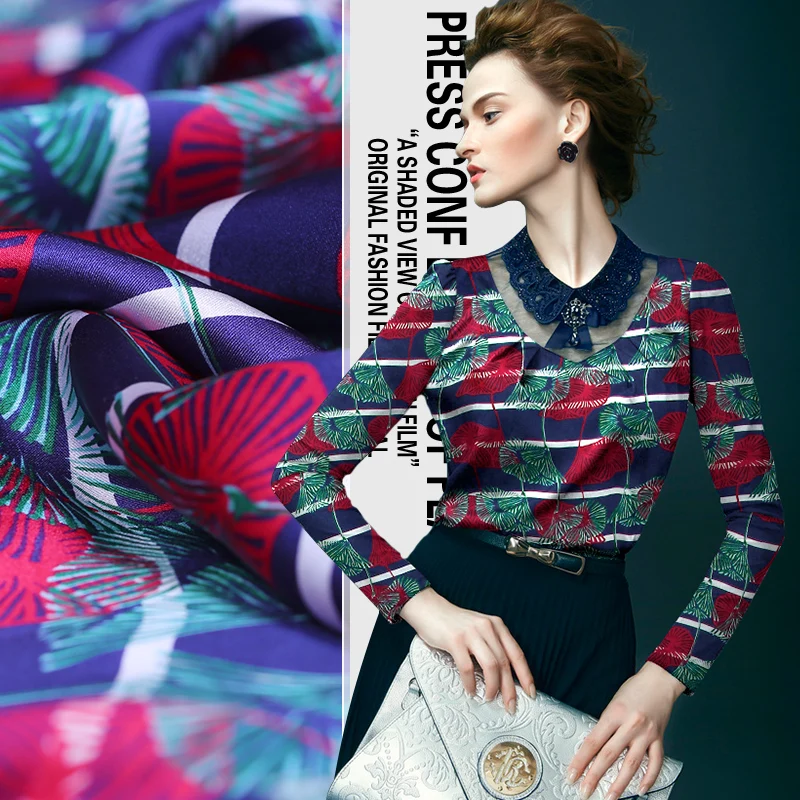 

High Silk crepe satin fabric diy patchwork prints handmade neadend silk material flowers Brocade jacquard Wholesale tissu telas