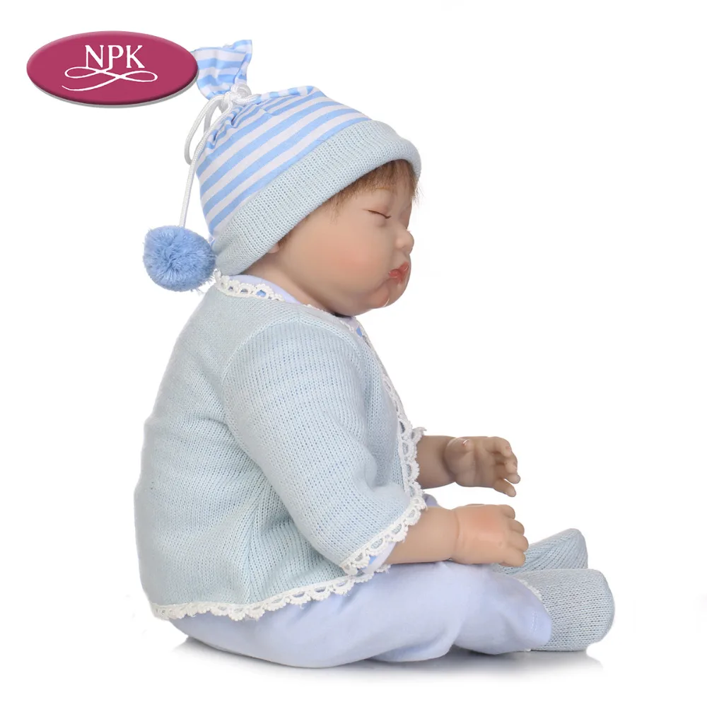 NPK 55CM Silicone Baby Reborn Doll 22 inch Soft Cloth Body Newborn Babies DOll Lifelike Rooted Hair Bebe Alive Doll Child Gift (4)