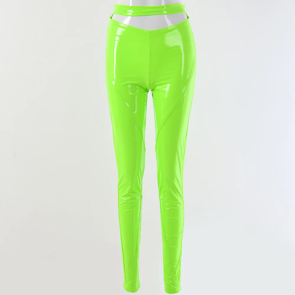 Pu Leather Pencil Pants Women High 
