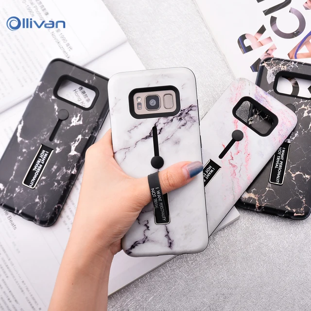 Marble Silicon Phone Case For Samsung Galaxy A7 A6 A8 J4 J6 J8 Plus 2018 S7 Edge S8 S9 Plus Note 8 9 Case Hide Stand Holder Capa