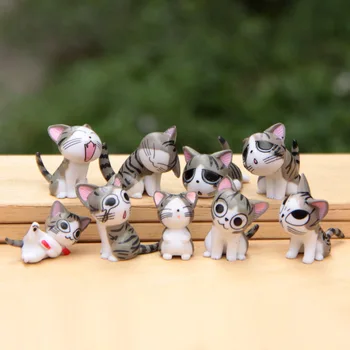 

9pcs/set Chi Cat Toys Sweet Cheese cat Doll Figure Set Cat Furnishing 9pcs/set 3cm Height Eco bottle decorated figurine