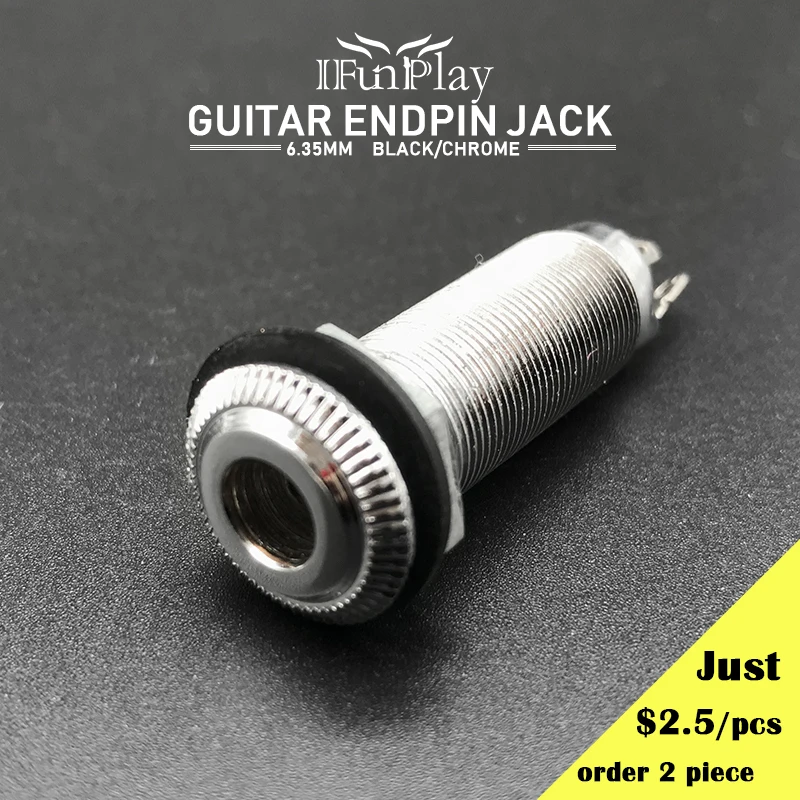 Electric Guitar Threaded Cylinder Pickup Endpin Jack Output Input Jack