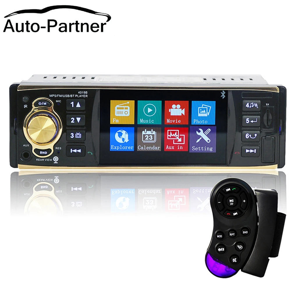 Автомобильный Радио стерео плеер Bluetooth телефон AUX IN MP3 MP5 FM/USB/1 Din/пульт