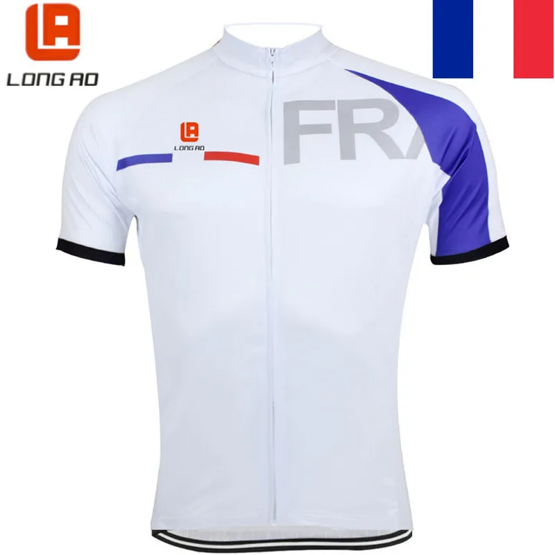 Mens Team Cycling Short Sleeve Jersey FRENCH Cycling Jersey Short Sleeve