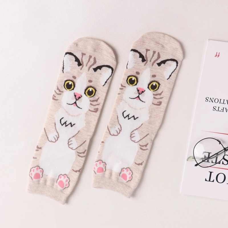 Новинка 2019 года Harajuku Хлопковые женские носки кошка лицо узор носки Личность женские Calcetines женские носки осень зима носки Meias
