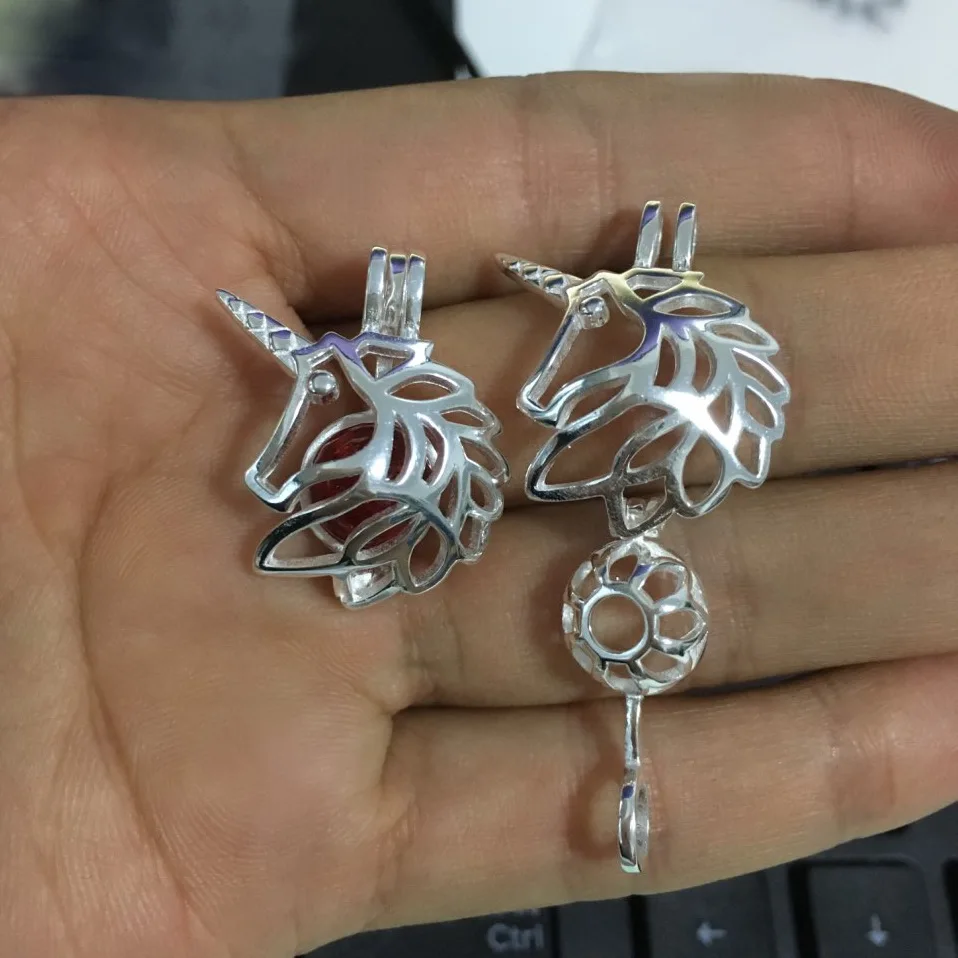 925 Sterling Silver Rhodium-plated /& Rose-tone Polished Unicorn Charm Pendant
