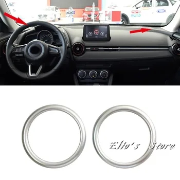 

2PCS ABS Matte Interior Dashboard Side Speaker Ring Cover Trim For Mazda CX-3 CX3 2015 2016 2017 2018