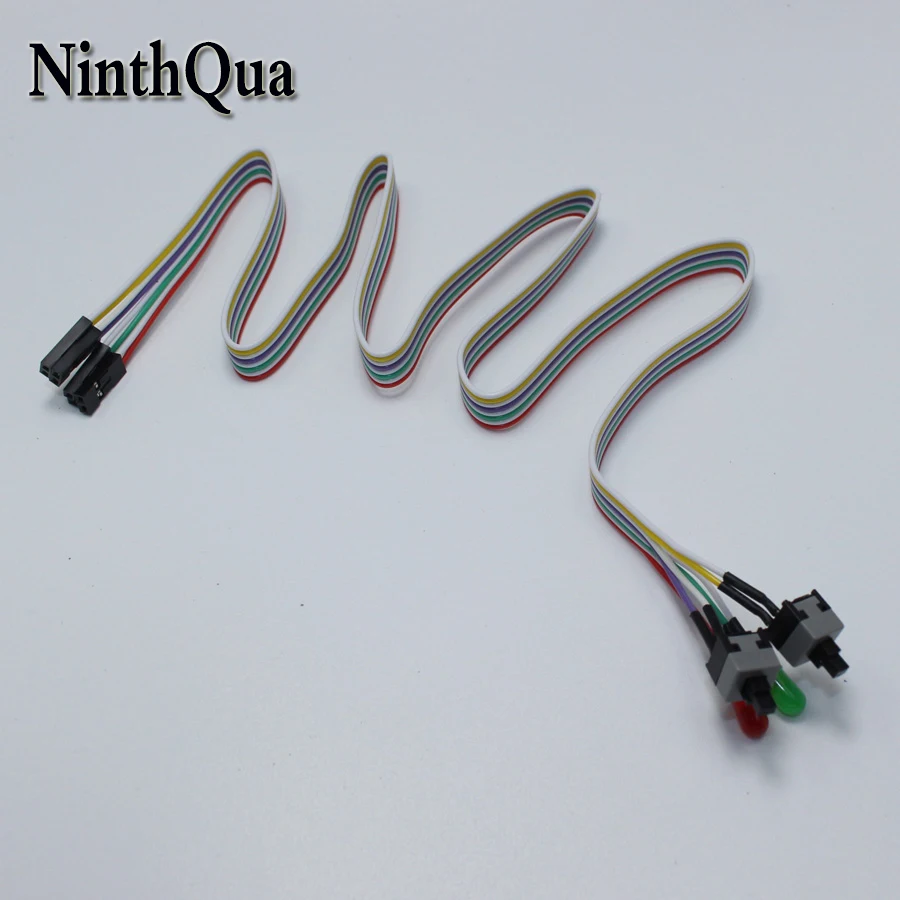 

1pcs 50cm Desktop Computer PC Case Power Cable SW Re-starting Switch Reset HDD LED + 2 Non-lock on/off Switch Connector Adapter