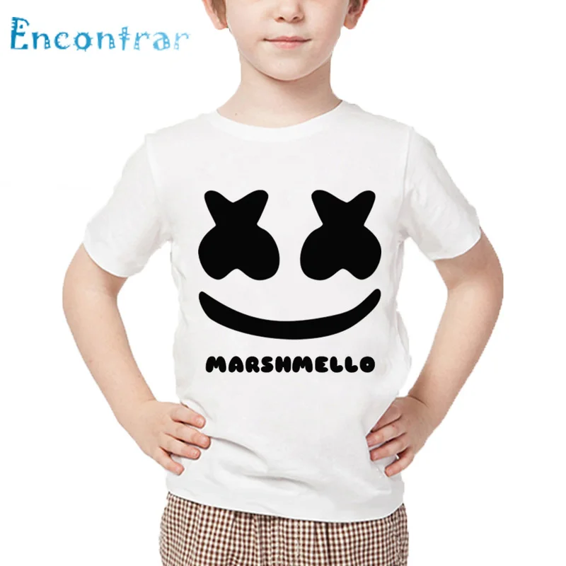 

Fashion Print DJ Marshmello Children Funny T shirt Kids Smile Summer Tops Boys/Girls Baby Casual Clothes,HKP2401