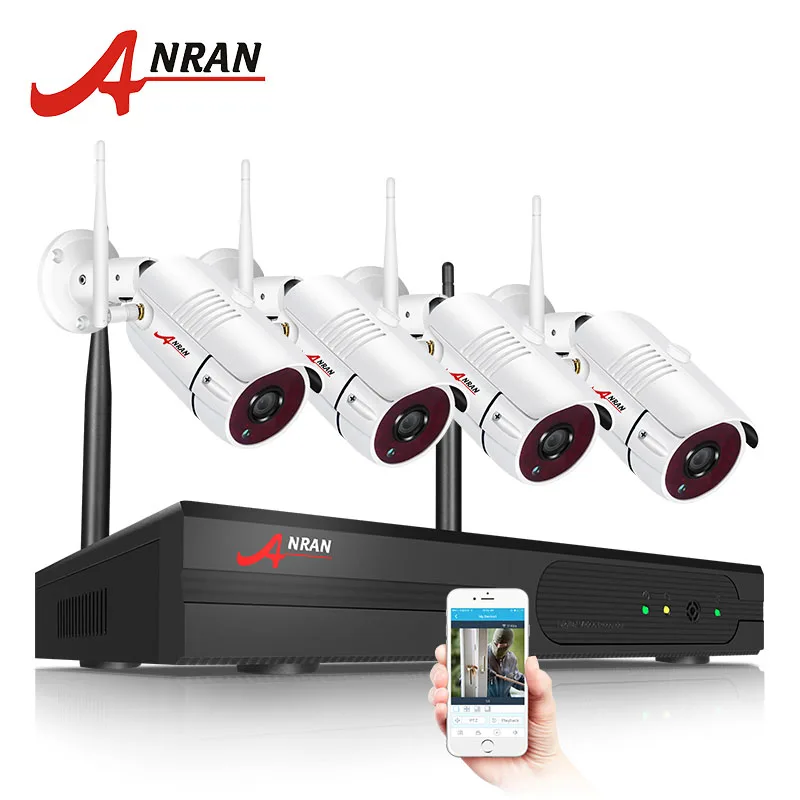 ANRAN 8 каналов 1080P HDMI WiFi NVR комплект 8 шт. 2MP Full HD 36IR светодиоды Открытый всепогодный CCTV камера системы беспроводной IP камера - Цвет: 8CH NVR 4 Cameras